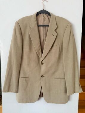 Vintage Calvin Klein Collection x Holt Renfrew Tan Italian Wool Blend Sport Coat